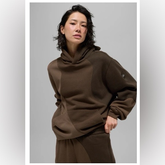 ALO Yoga Tops - Alo yoga Make Waves Hoodie espresso tonal medium